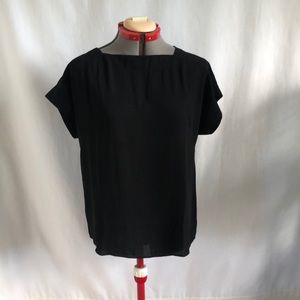 Simple black square neck top. Size Medium.